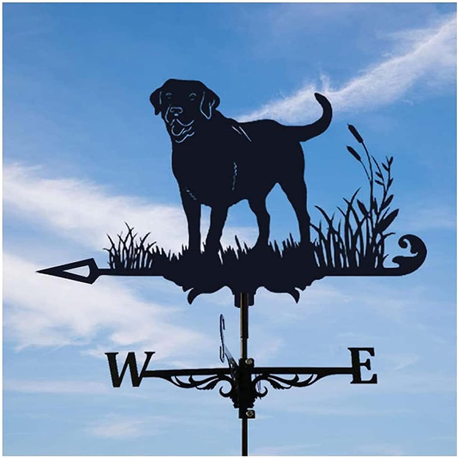 Alnicov Veleta de metal animal, veleta negra vintage, indicador de dirección del viento hueco para decoración de techo de jardín al aire libre