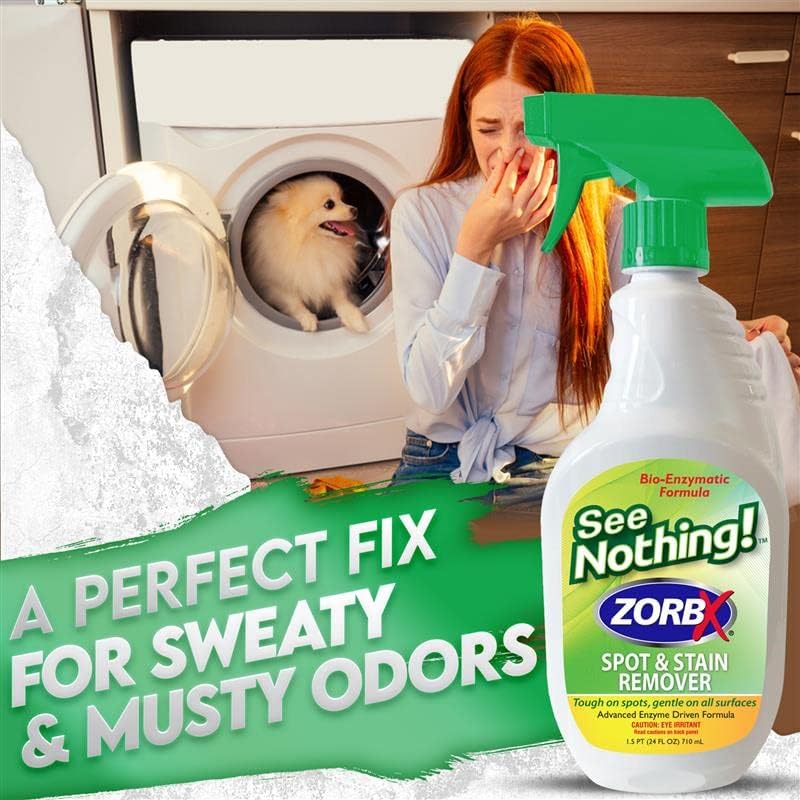 ZORBX Spray removedor de manchas y manchas See Nothing, removedor de manchas perfecto para zapatos, ropa, muebles y ropa de cama de mascotas,