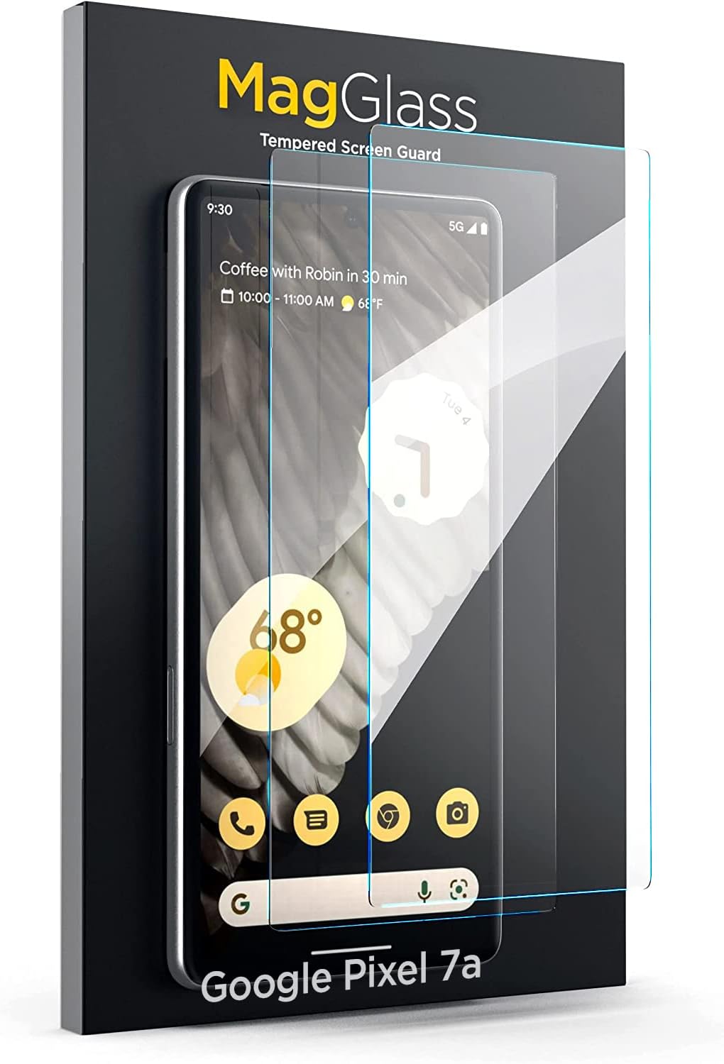 magglass Paquete de 2 protectores de pantalla para Google Pixel 7A, vidrio templado de ultra alta claridad (compatible con funda), incluye aplicador