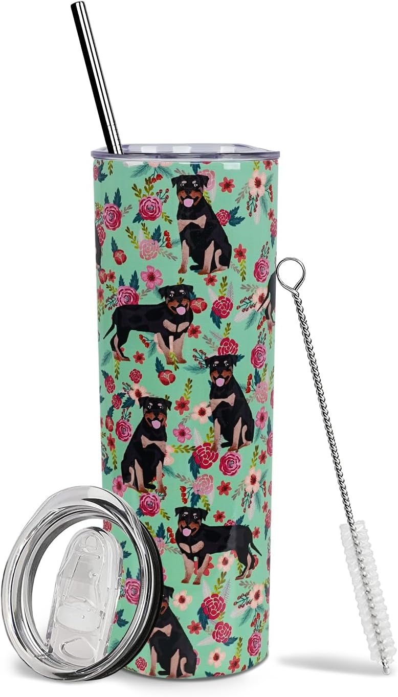 Rottweiler – Vaso térmico de acero inoxidable con aislamiento al vacío de doble pared, termo de viaje, para amantes de los perros, regalos para
