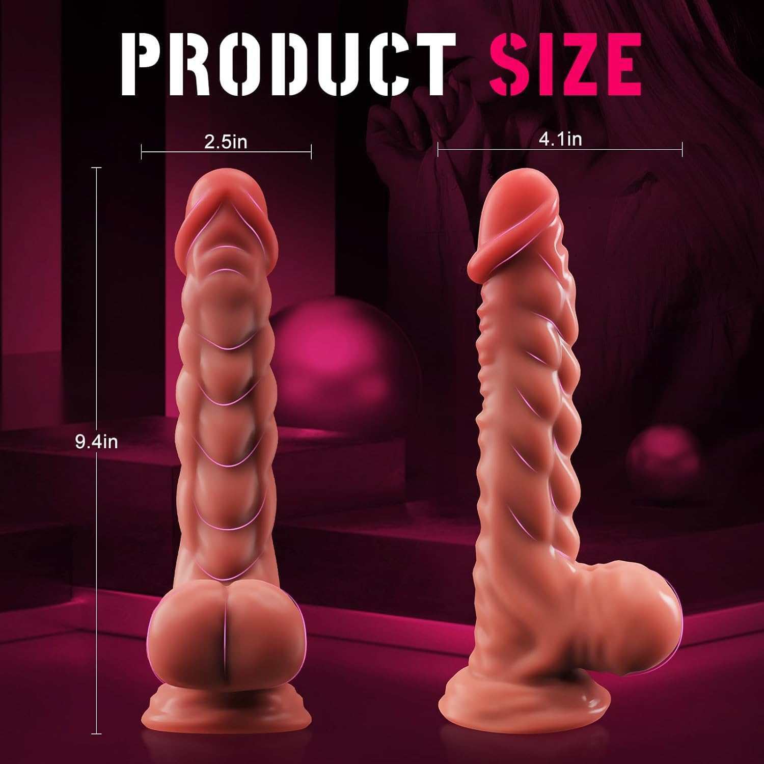 Consoladores realistas juguetes sexuales para mujeres, consolador de silicona de fantasía de 9.6 pulgadas con fuerte ventosa para jugar con manos