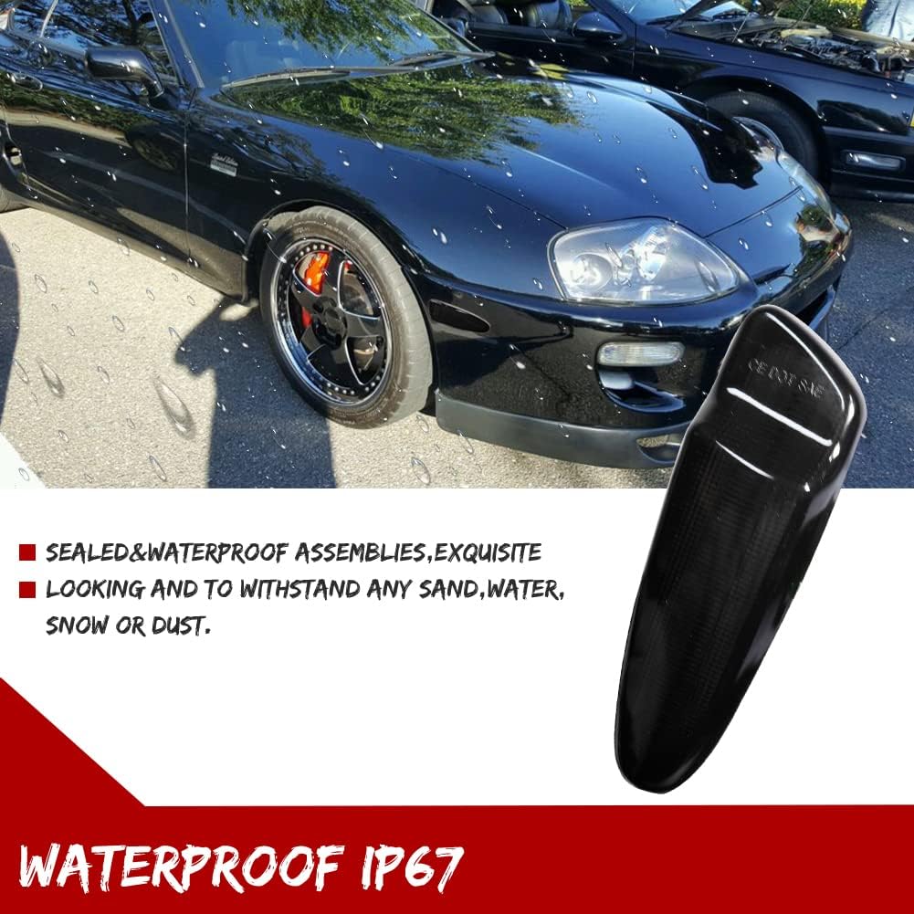 Lente ahumada, luz de marcador lateral frontal, carcasa de la lámpara de guardabarros compatible con Toyota SUPRA MK.4 1997 1998 y Toyota Celica