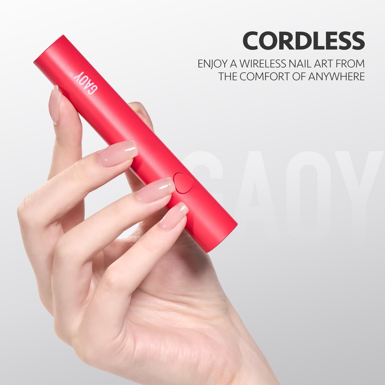 GAOY Lámpara de uñas inalámbrica con soporte, luz UV de mano para uñas de gel, secador de uñas USB recargable para secado rápido, rojo