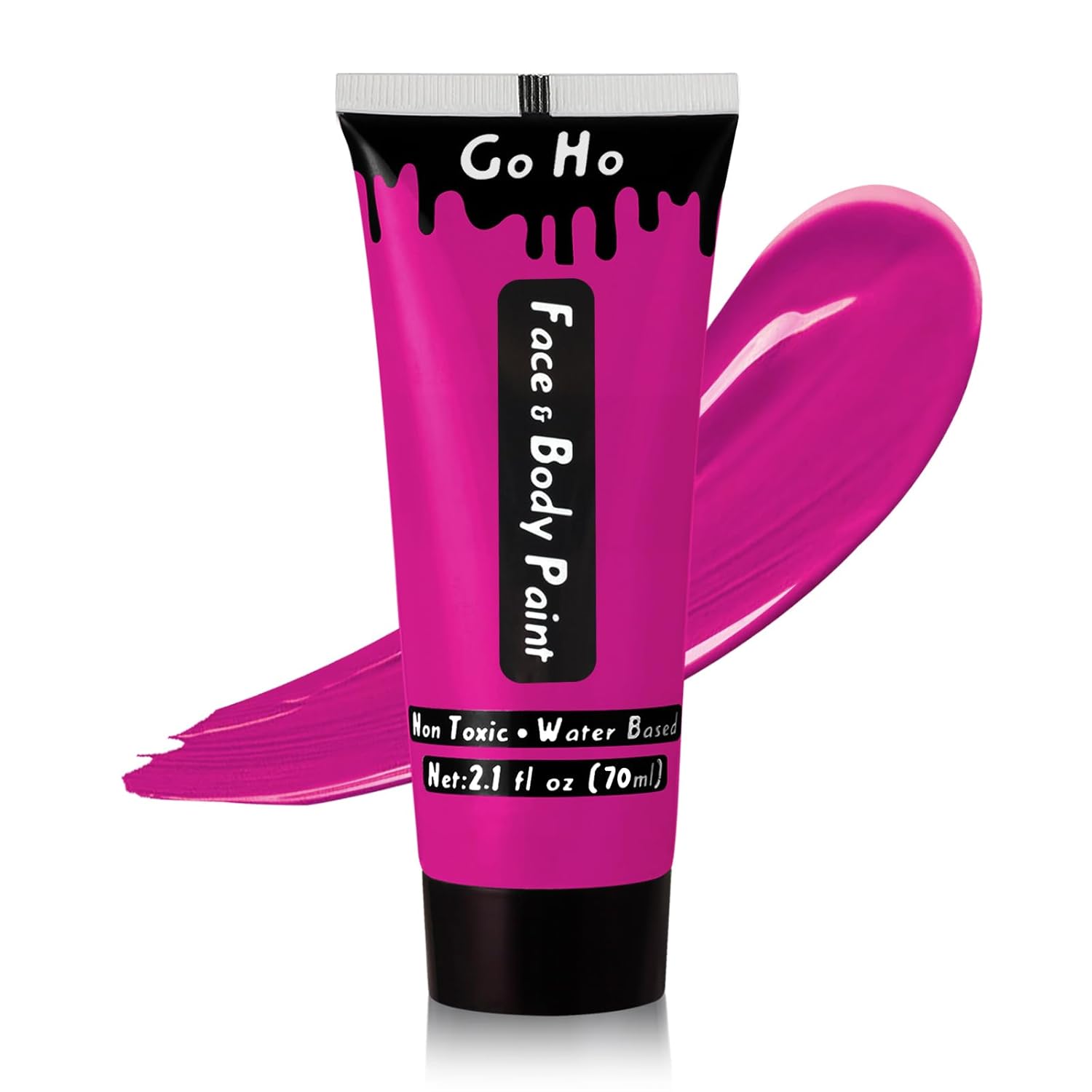 Go Ho Pintura corporal rosa intenso oscuro lavable (2.37 onzas, 2.4 fl oz), pintura facial rosa intenso a base de agua, pintura facial rosa para SFX