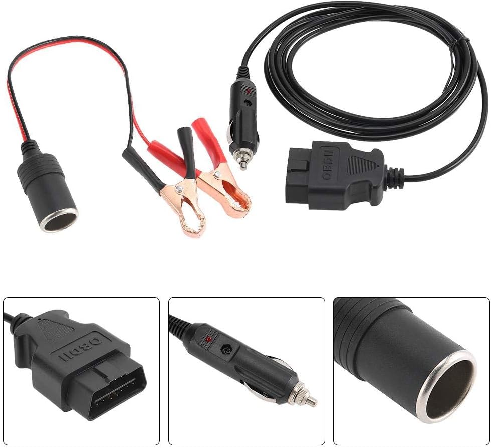 KIMISS Cable de fuente de alimentación de emergencia, OBD II para vehículo ECU de emergencia de 12 V, protector de memoria con clip