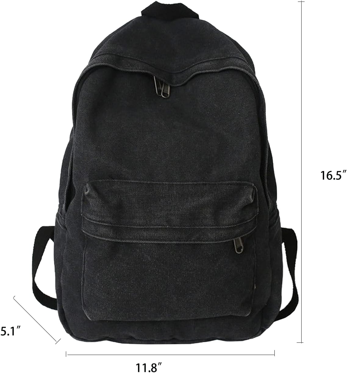 Mochilas estéticas, ligeras, repelentes al agua, informales, para mujer, hombre, escuela, regalo para estudiantes, Negro -, Mochila