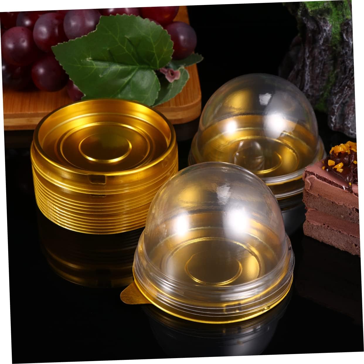 NOLITOY 300 Uds Regalos de Yema Dorada Soportes Pulgadas Bandeja para Hornear Postres Postres Cm Cuakes Transparente Huevo Transparente Boda