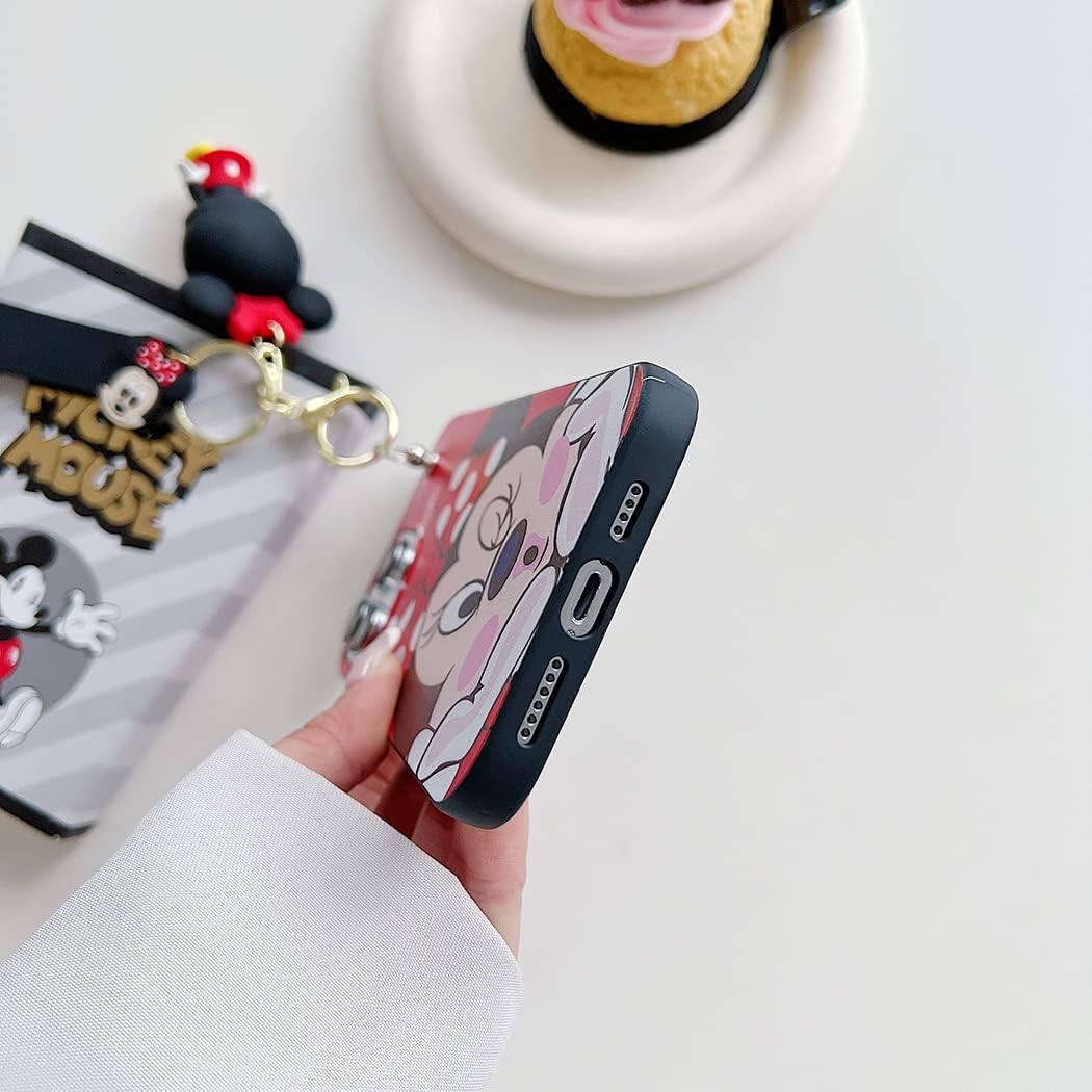 iFiLOVE Funda para Samsung Galaxy Note 20 Ultra Minnie Mouse con correa colgante de dije, para niñas, niños, mujeres, niños, linda pulsera de