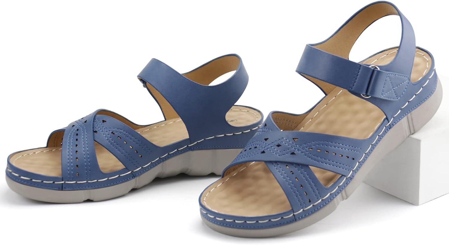 Ortho+rest Sandalias ortopédicas para mujer, con soporte de arco, cómodas sandalias ortopédicas para caminar