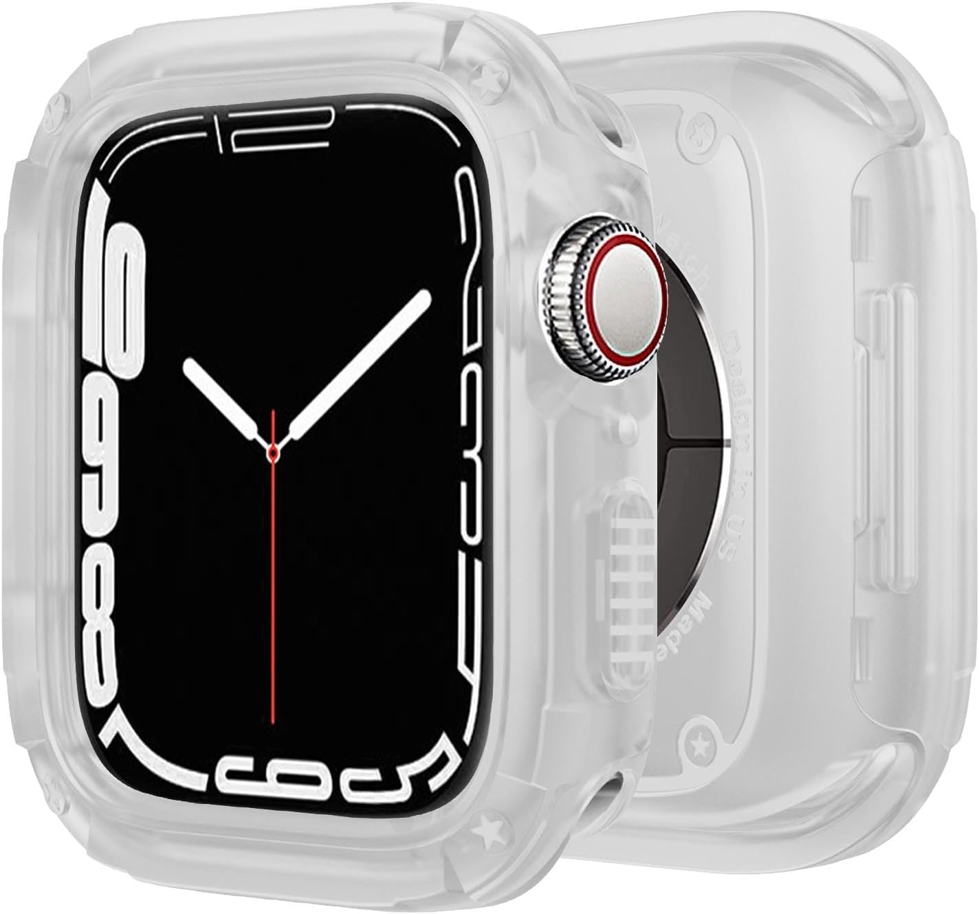 BOTOMALL Parachoques de silicona suave con cubierta de policarbonato compatible con carcasa de Apple Watch de 1.575 pulgadas, 1.614 pulgadas, Series
