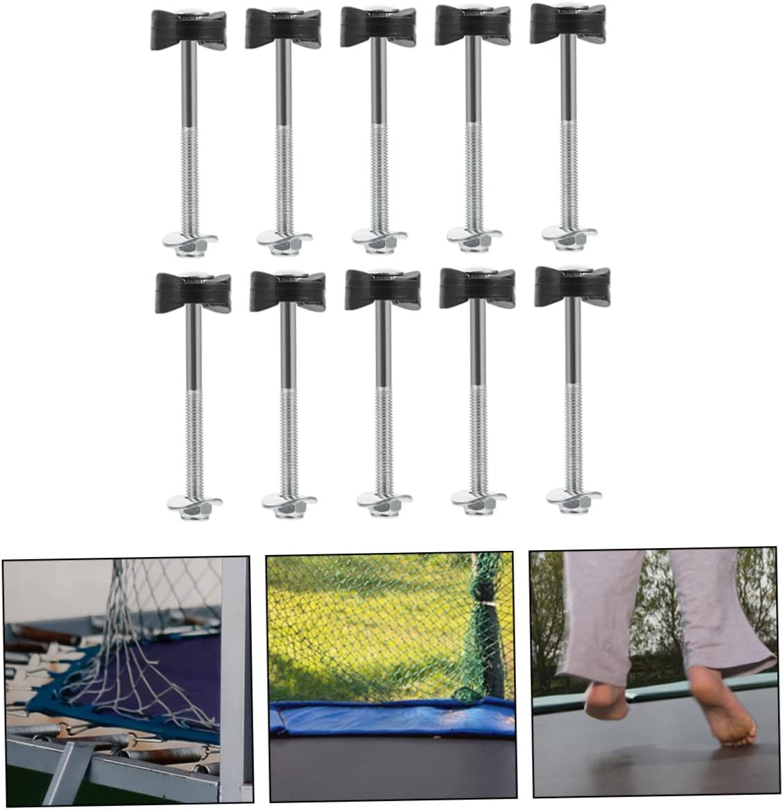 VANZACK 20 piezas de tornillos para trampolín herramientas para niños, tornillos autorroscantes, tornillos fijadores de trampolín, herramienta de