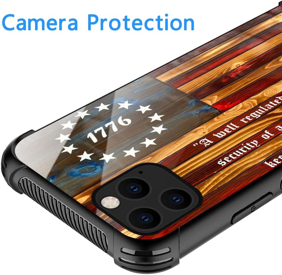 TnXee Funda compatible con iPhone 13 Mini, Betsy Ross de 13 estrellas de madera con diseño de patrón 1776 para iPhone 13 Mini, fundas para hombres y