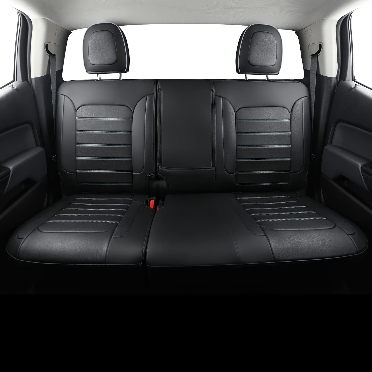 LUCKYMAN CLUB Colorado Fundas de asiento R02-K2, aptas para Chevy 2015-2022 Colorado Crew Cab Z71 LT ZR2 camión de trabajo con cuero sintético