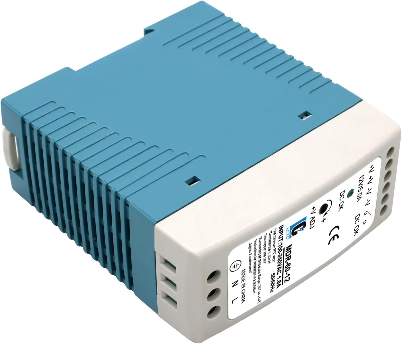 Fuente de alimentación de conmutación CC de 12 V MDR 60 W (entrada 100-240 VAC, salida 12 VCC, 5060 HZ), adaptador de fuente de alimentación