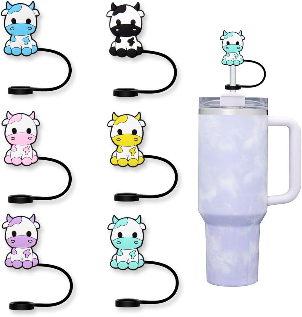 Stanley – 6 fundas de paja Stanley para accesorios de copa Stanley, 0.394 in para copa Stanley, 30 y 40 onzas, bonita tapa de paja de silicona para