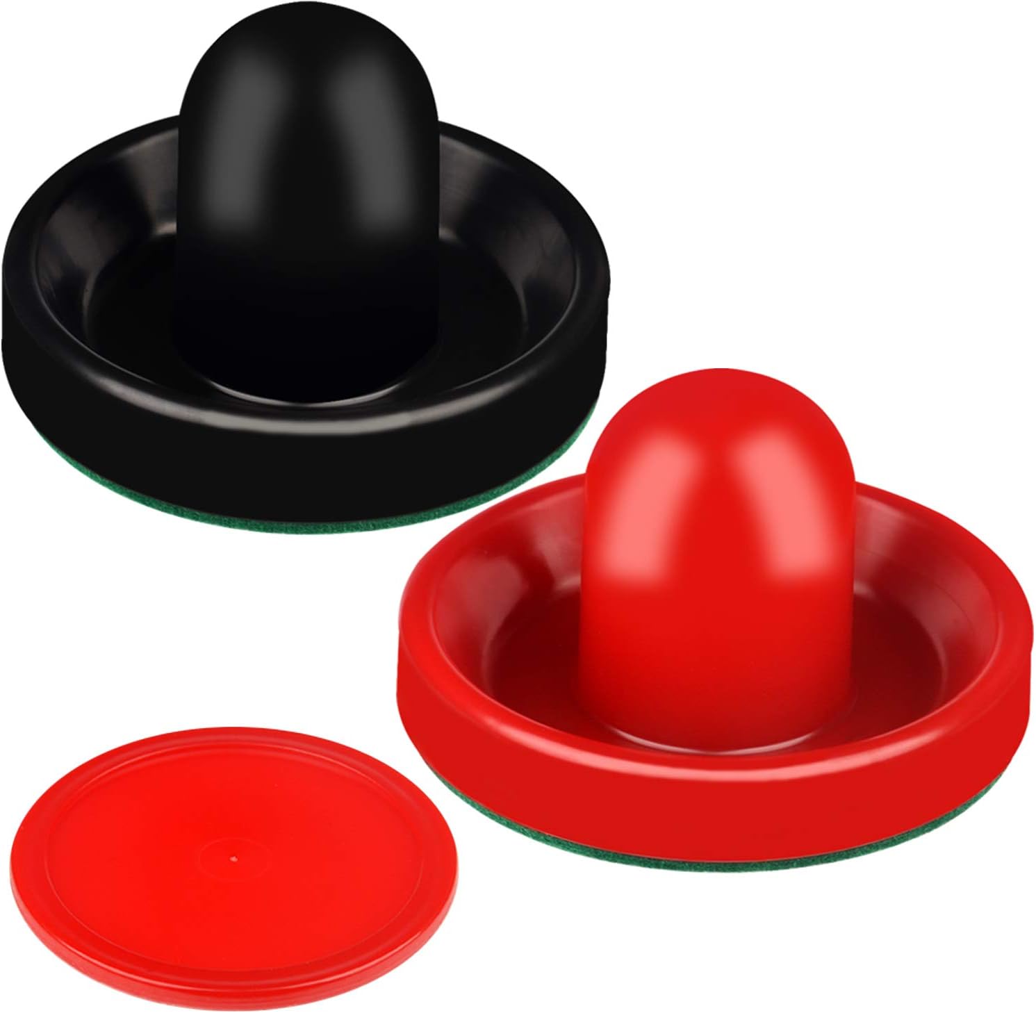 Empujadores de hockey de aire y discos de hockey de aire rojo, asas de portería, accesorios de repuesto para mesas de juego (4 Striker, paquete de 4