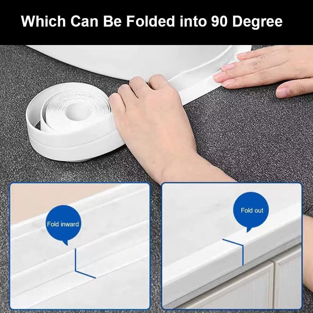 Cinta de sellado de calafateo impermeable y a prueba de aceite para placa de cocina, cinta autoadhesiva para fregadero, inodoro, baño, pared, borde