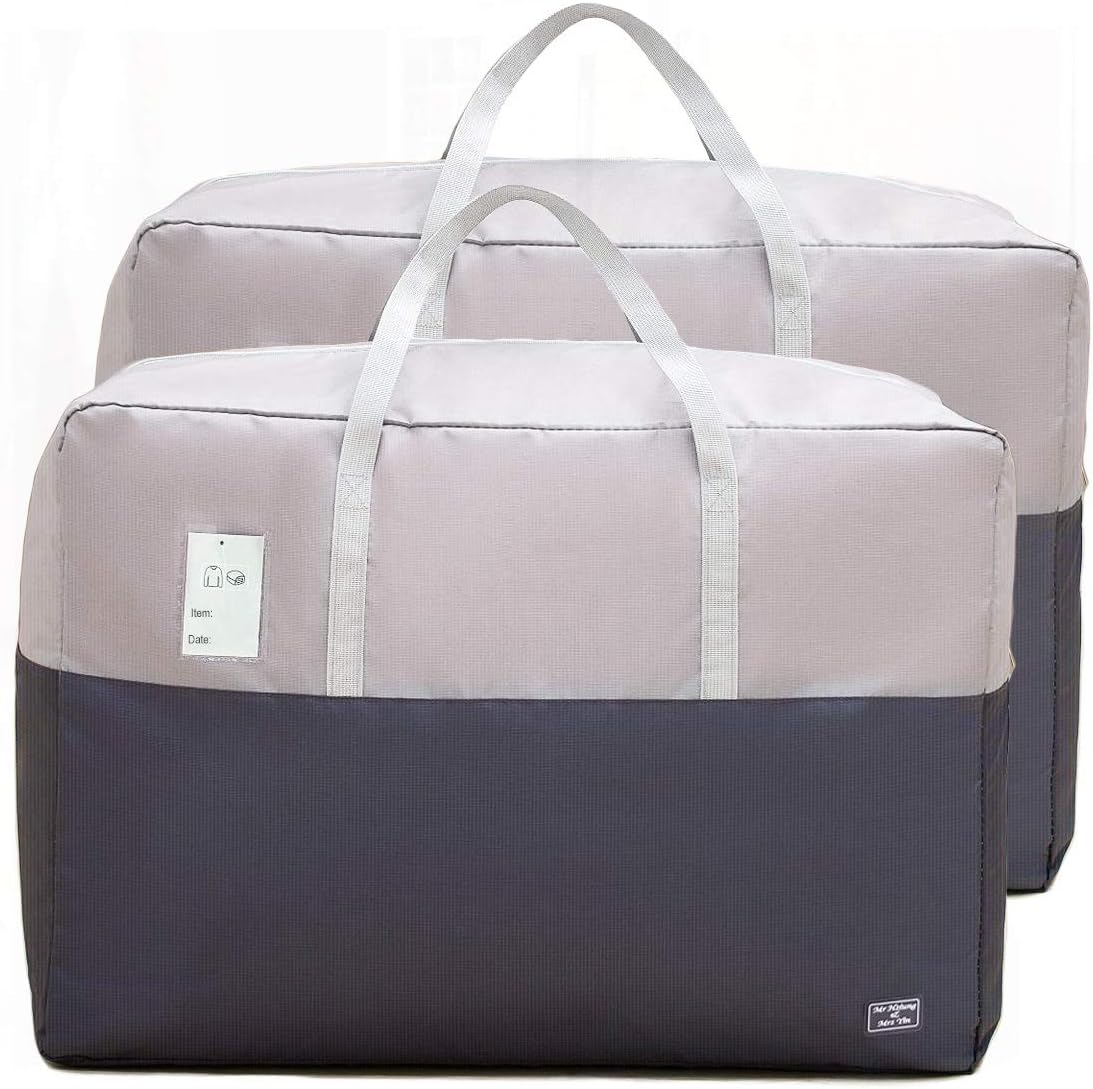 Bolsas de almacenamiento de ropa de 105 l para ropa, 2 bolsas de almacenamiento de edredón de plumón para mantas y edredones, ropa de cama, suéter,