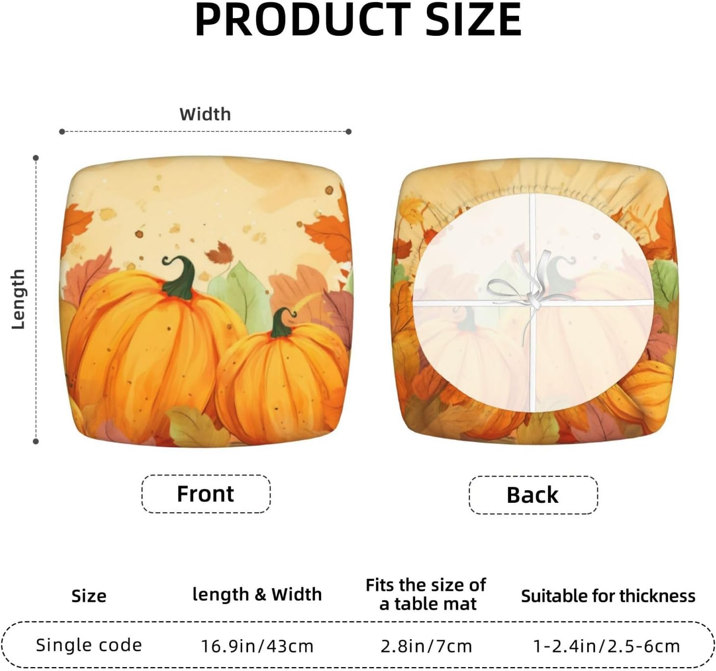 SHIRMDIY Juego de 2 fundas de asiento extraíbles para silla de comedor, calabazas de otoño, elásticas, para bodas, fiestas, fundas de cojín,