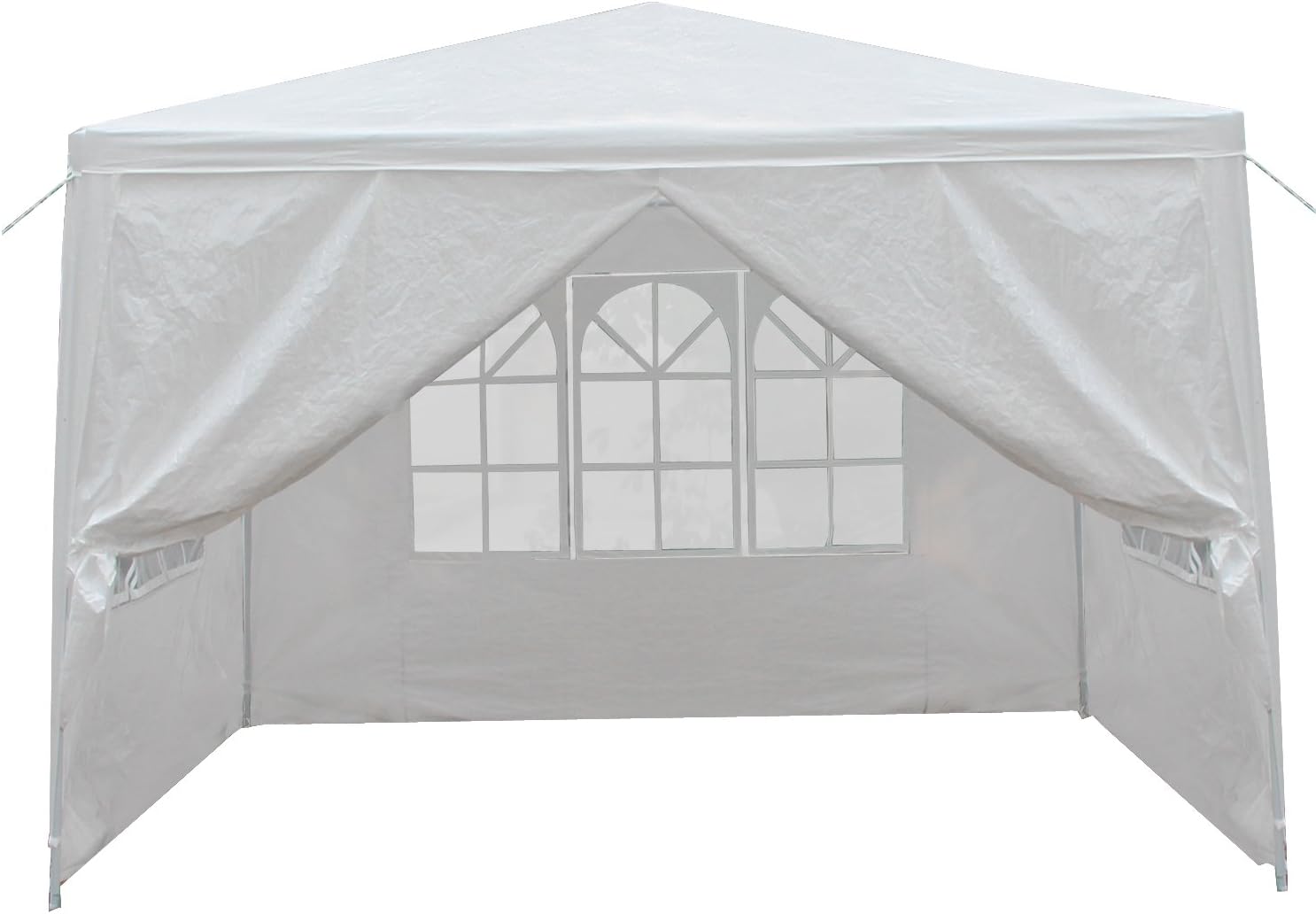 F2C Gazebo para exteriores de 10 x 10 pulgadas, toldo blanco con paredes laterales, para fiestas, bodas, catering, eventos, pabellón, playa,