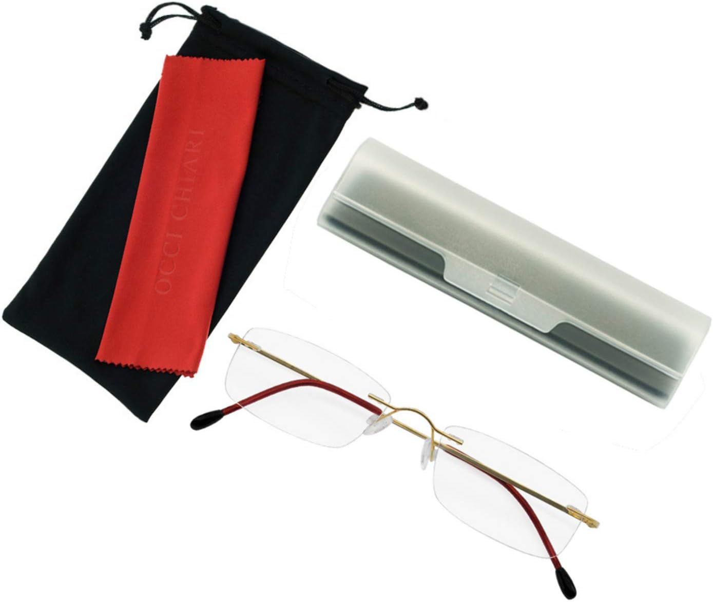 OCCI CHIARI Gafas de lectura 2.0 para hombre y mujer, lector sin marco, bisagra de resorte duradera 1.0 1.5 2.0 2.5 3.0 3.5 potencia 1.25 1.75 2.25