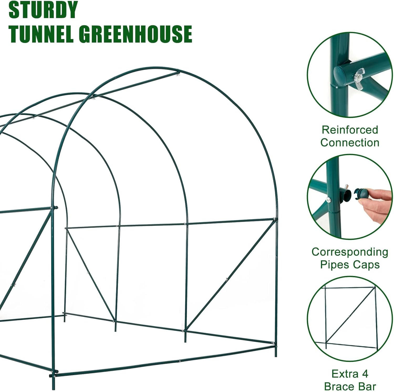 Invernadero para exteriores de 12 x 7 x 7 pies con puerta mosquitera, exterior resistente, para plantas de jardín, protección UV, termostática,
