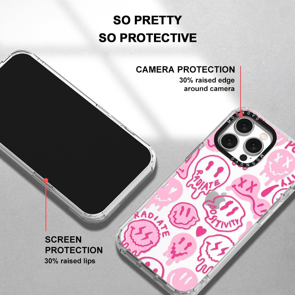 MOSNOVO Buffertech – Funda compatible con iPhone 15 Pro Max, impacto de caída de 6.6 pies, tecnología antidespegable, funda transparente de