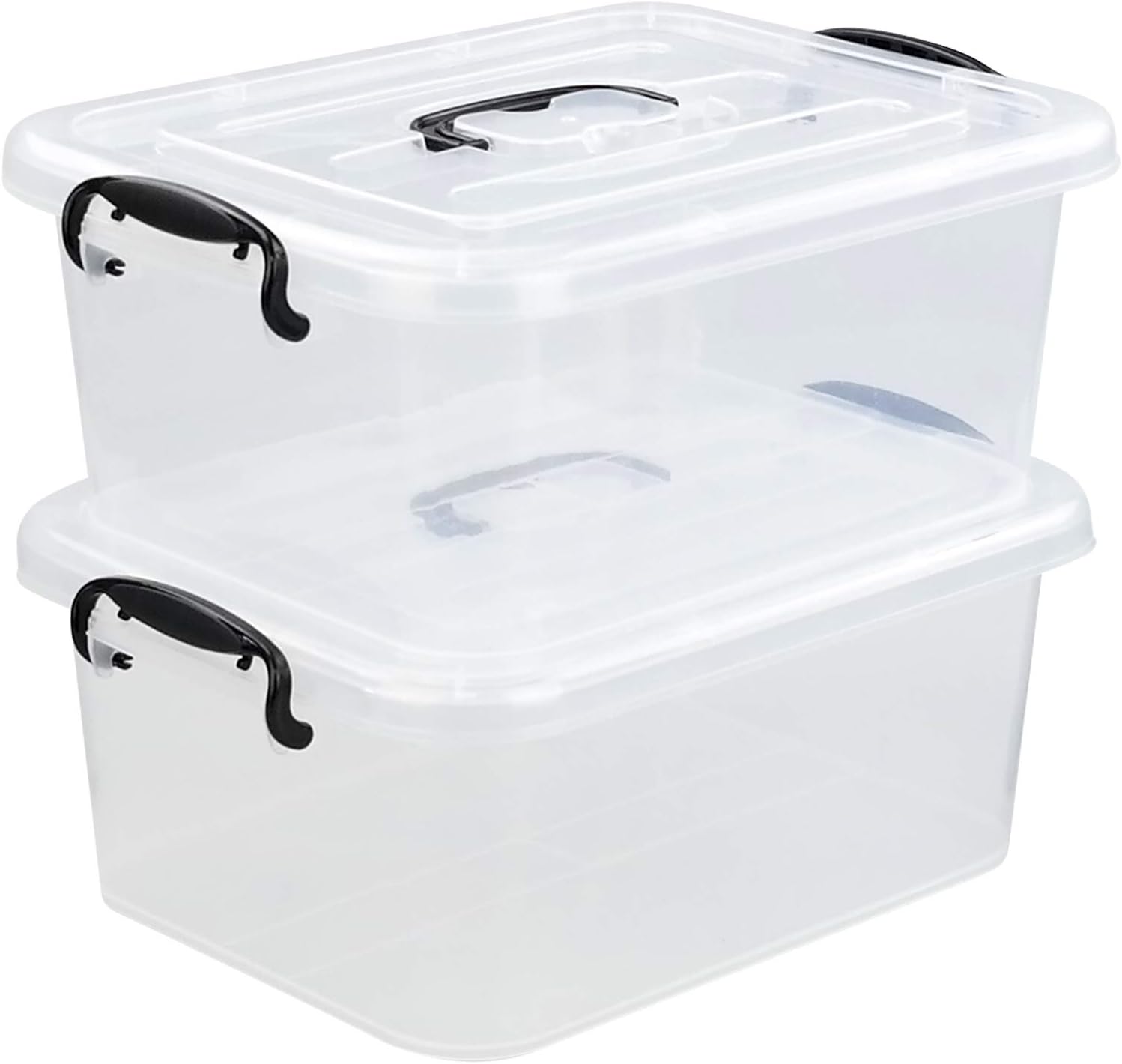 Bringer Paquete de 2 cajas de almacenamiento de plástico, cajas de cierre transparente de 8 L