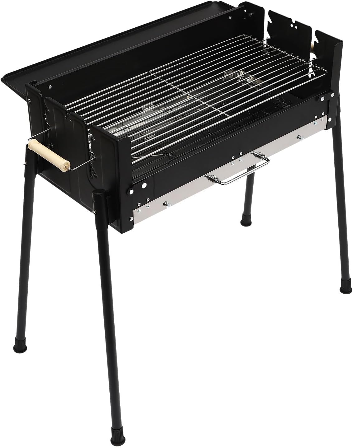 Parrilla de carbón para barbacoa, de acero inoxidable, plegable, portátil, kits de herramientas para barbacoa al aire libre, camping, senderismo,
