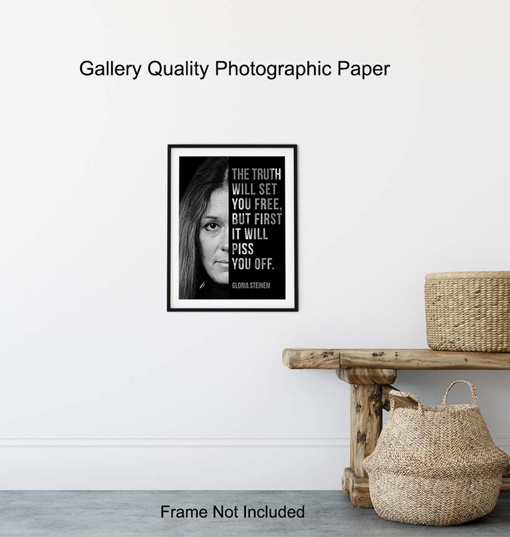 Gloria Steinem, Room Decor for Women – Home, Bedroom Wall Art Decoration – Feminist Gift for Her, Girlfriend, Wife, Gay, Lesbian, Woman – 8×10