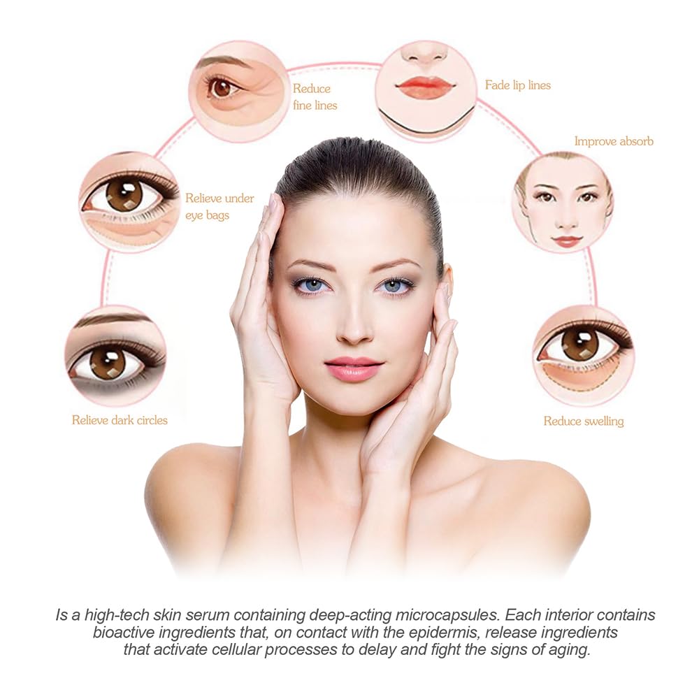 360 Micro Capsule Serum, suero antiarrugas con ácido hialurónico, hidratante y reparador de esencia, desvanece las líneas finas y reafirma la piel