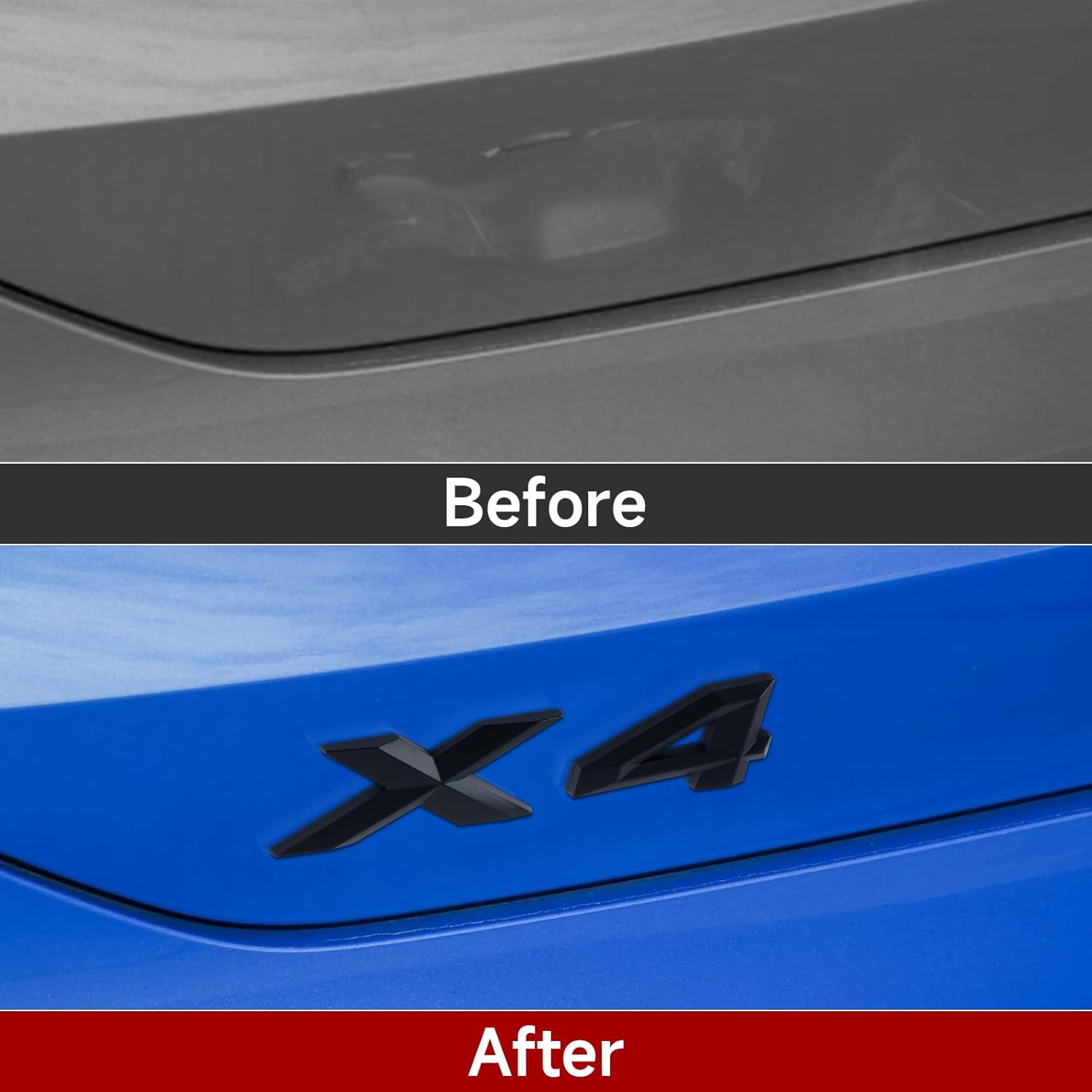 X4 – Adhesivo para insignia del emblema del fabricante original del equipo, para la tapa del maletero del automóvil, etiqueta de placa de