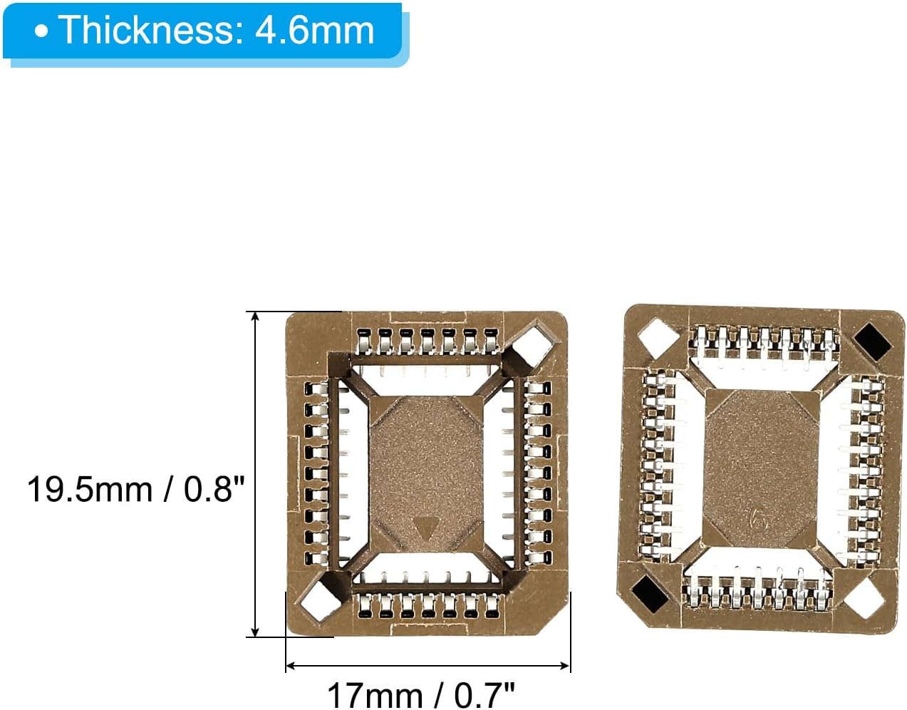 PATIKIL PLCC32P IC Socket 32Pin 0.050 in Pitch SMT Dispositivos montados en superficie para placa PCB Paquete de 10