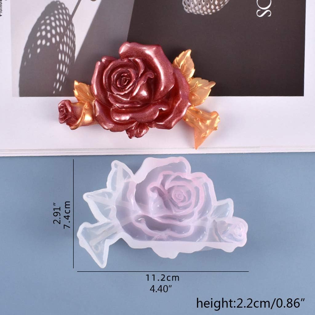 Molde hecho a mano de flores de rosas para mesa, molde de silicona con aroma, yeso, artesanías, jabón, vela, resina, molde de fundición,