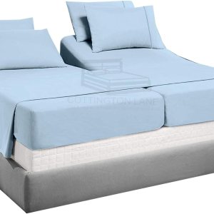Tencel Split Cal King – Juego de sábanas para cama ajustable, 100% eucalipto, Tencel Lyocell – Sábanas divididas de 5 piezas para camas ajustables Tencel Split Cal King – Juego de sábanas para cama ajustable, 100% eucalipto, Tencel Lyocell – Sábanas divididas de 5 piezas para camas ajustables