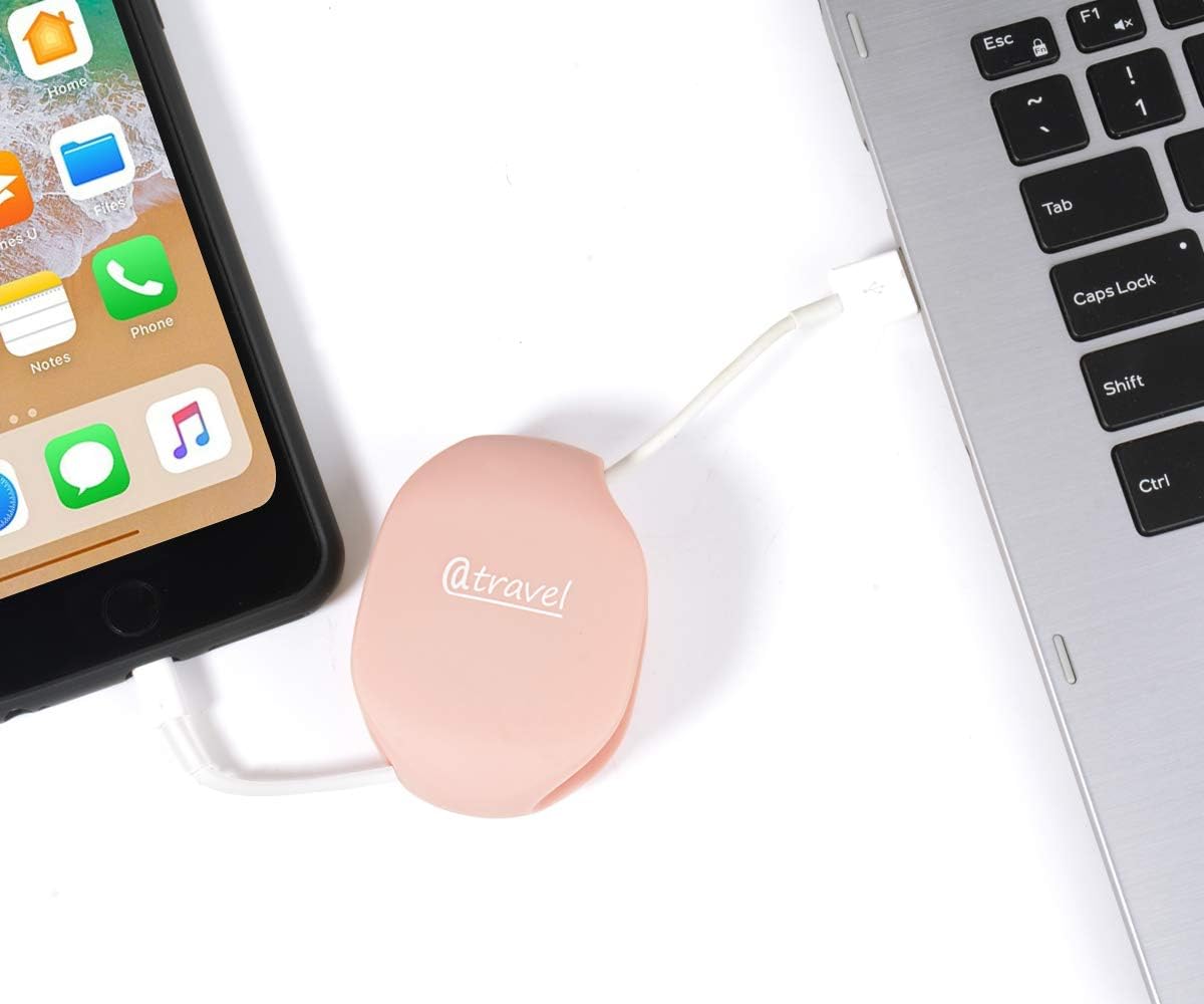 Organizador de auriculares, administrador de cables, maestro de cables automático inteligente, un simple tirón y luego se retirará automáticamente,