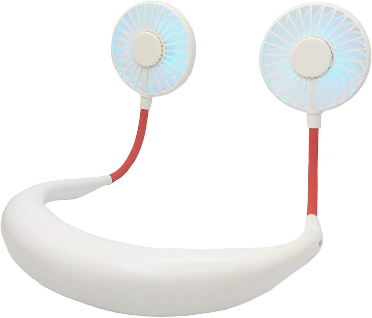 Ventilador de cuello deportivo USB, portátil recargable por USB, ventilador personal manos libres, ventilador de refrigeración portátil con doble