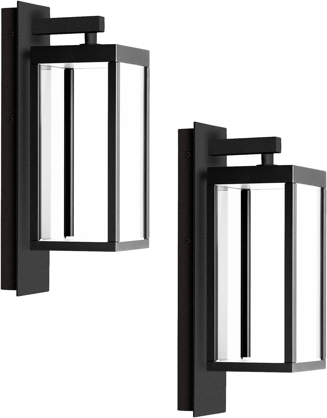 Inowel Paquete de 2 apliques de pared LED modernos para porche, garaje, lámpara de montaje en pared, farol IP54, impermeable, 13 W, lámpara exterior
