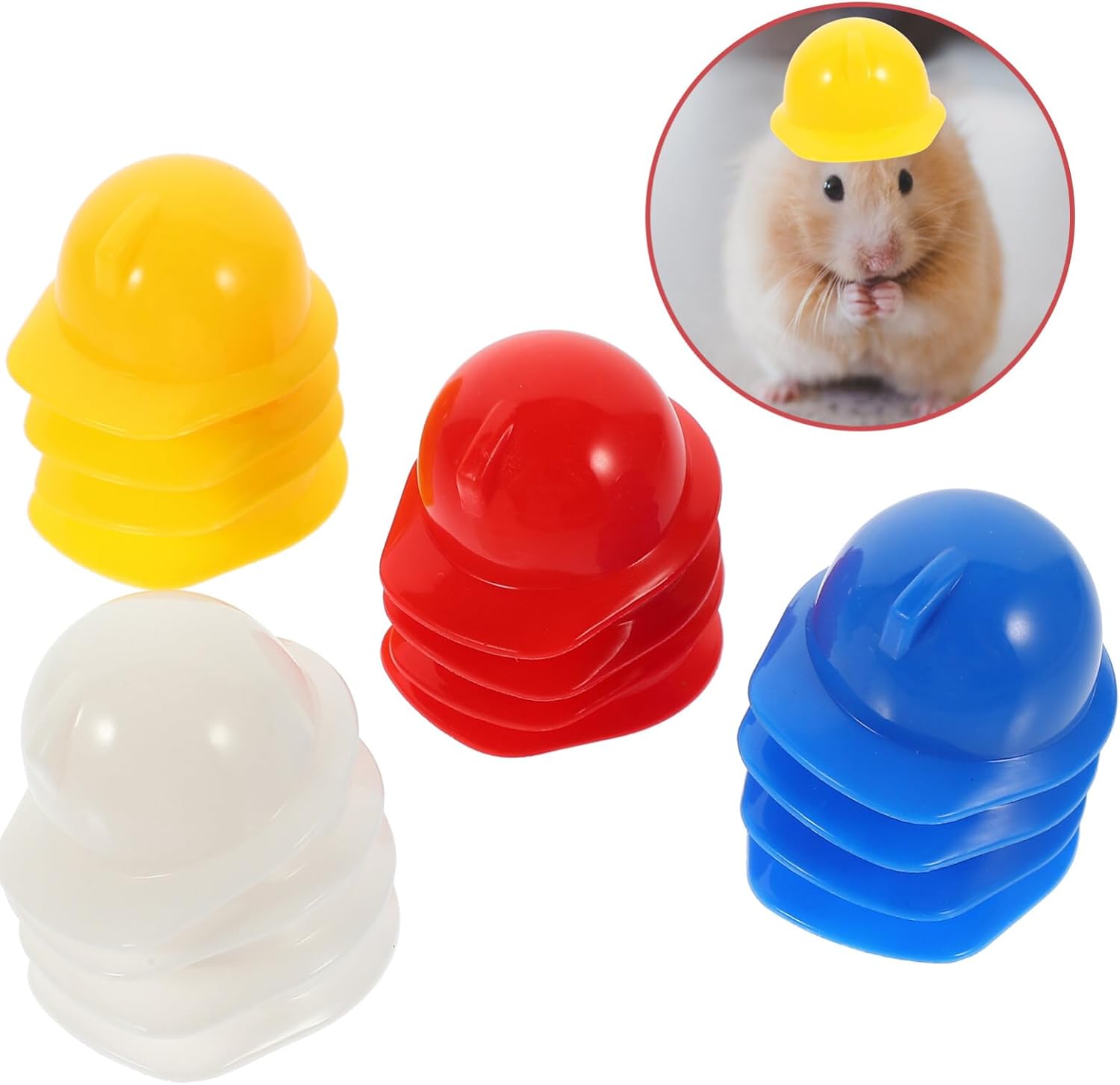 jojofuny Sombrero duro de construcción 40pcs Mini sombrero de construcción plástico mascota miniatura muñeca sombreros