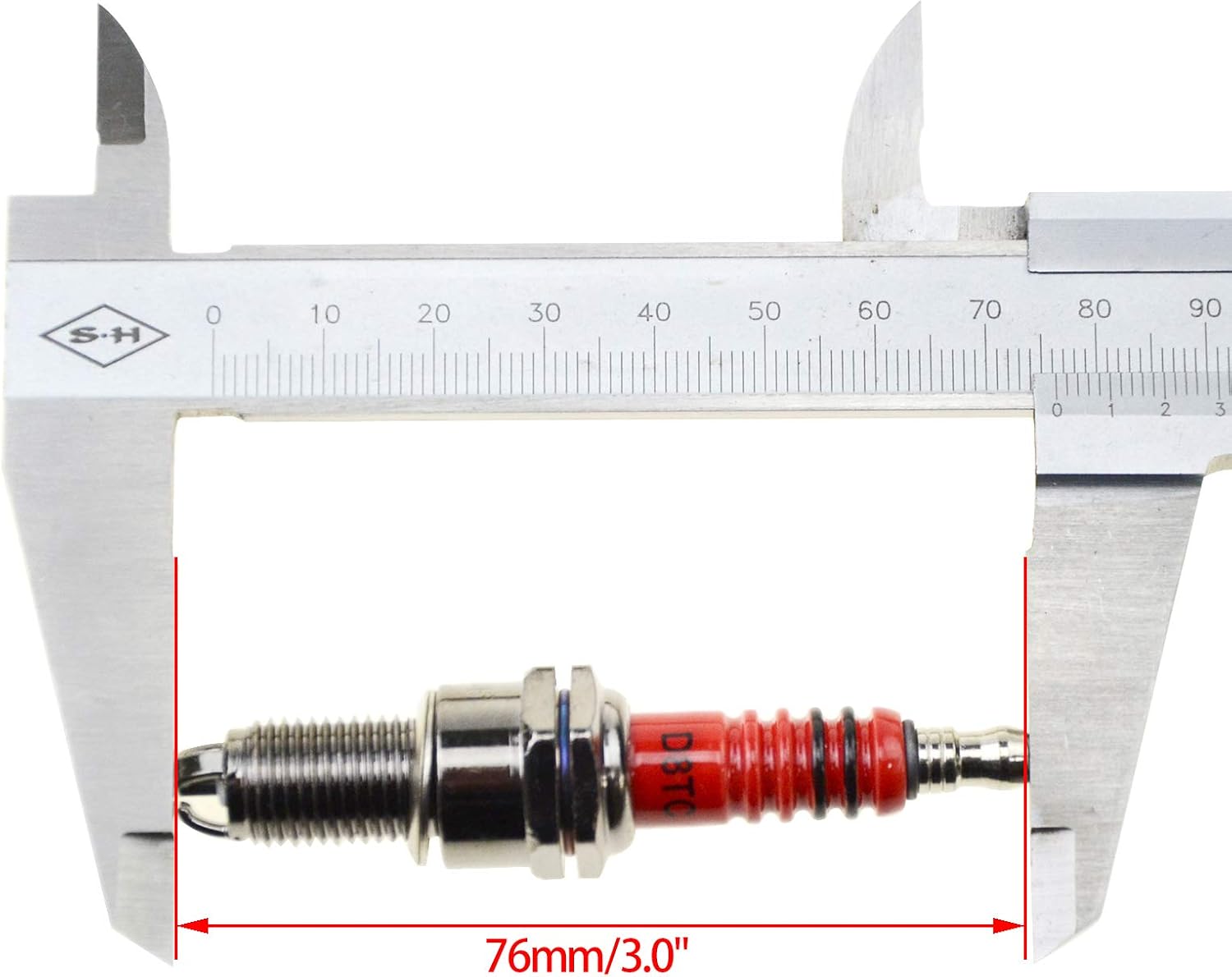 WOOSTAR D8TC Bujía con 3 electrodos de repuesto para ciclomotor de 4 tiempos, 125 cc, 150 cc, 200 cc, 250 cc, ATV, motocross, Go Kart, scooter,