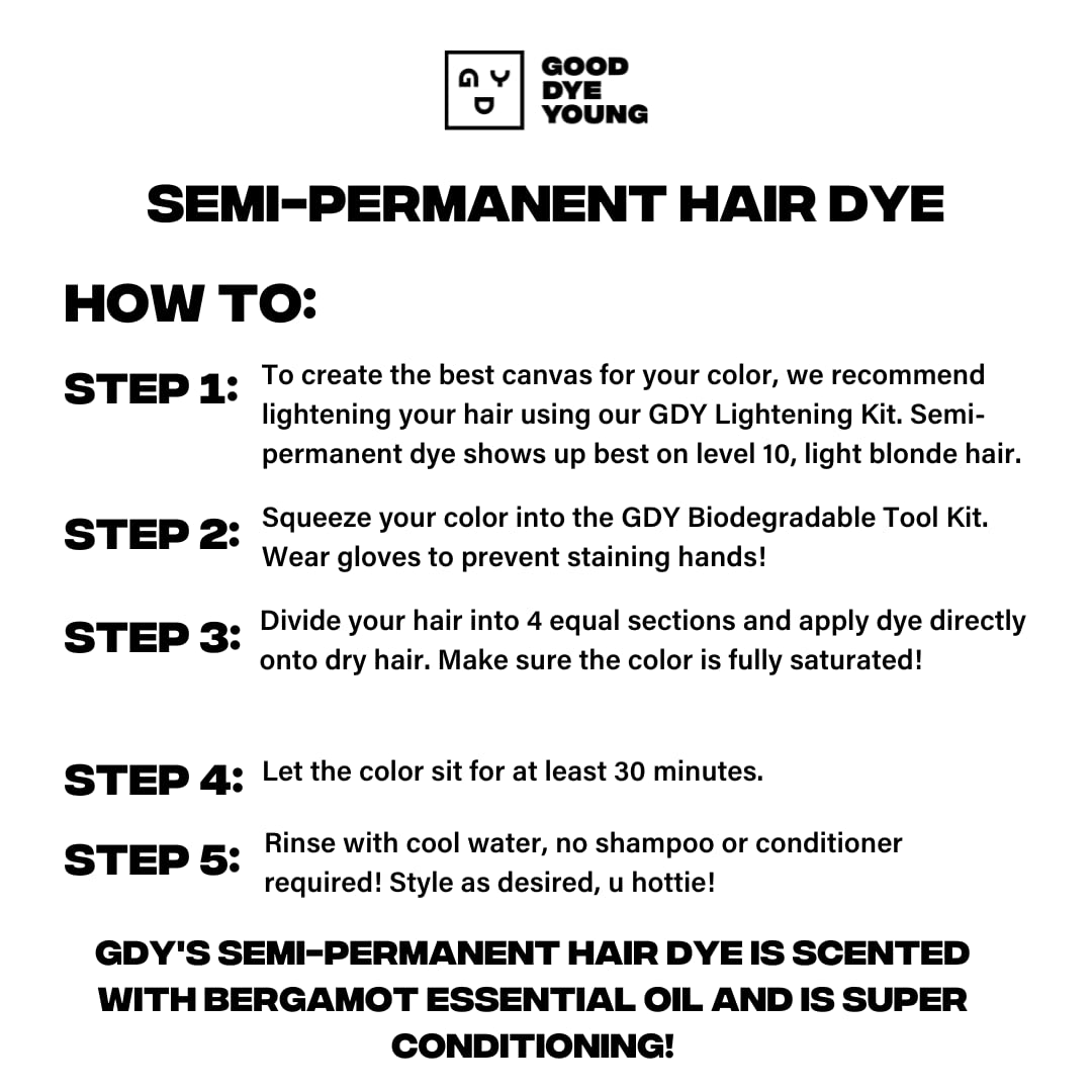 Good Dye Young Tinte rojo semipermanente para el cabello (todo en esto junto)  Color temporal de cabello protector UV dura de 15 a 24 lavados  Tinte
