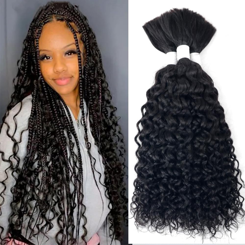 Nvnvdij Cabello liso a granel para trenzar, 3.53 oz por paquete, extensiones sin trama, 100% cabello humano Remy natural a granel (14 pulgadas,