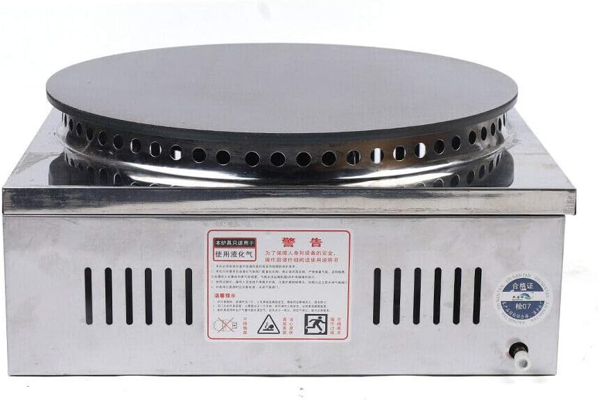 Máquina para hacer crepas, 16 pulgadas, multifuncional, antiadherente, a gas, para hacer panqueques, parrilla de crepé redonda comercial,