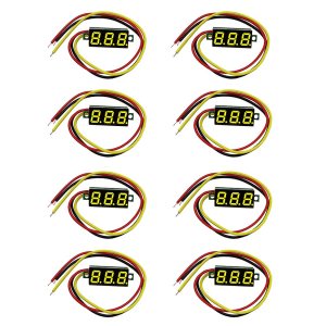 Haldzemo Medidor de voltaje de tres líneas de 0.28 pulgadas Mini LED Digital Voltímetro Gauge (amarillo, paquete de 8) Haldzemo Medidor de voltaje de tres líneas de 0.28 pulgadas Mini LED Digital Voltímetro Gauge (amarillo, paquete de 8)