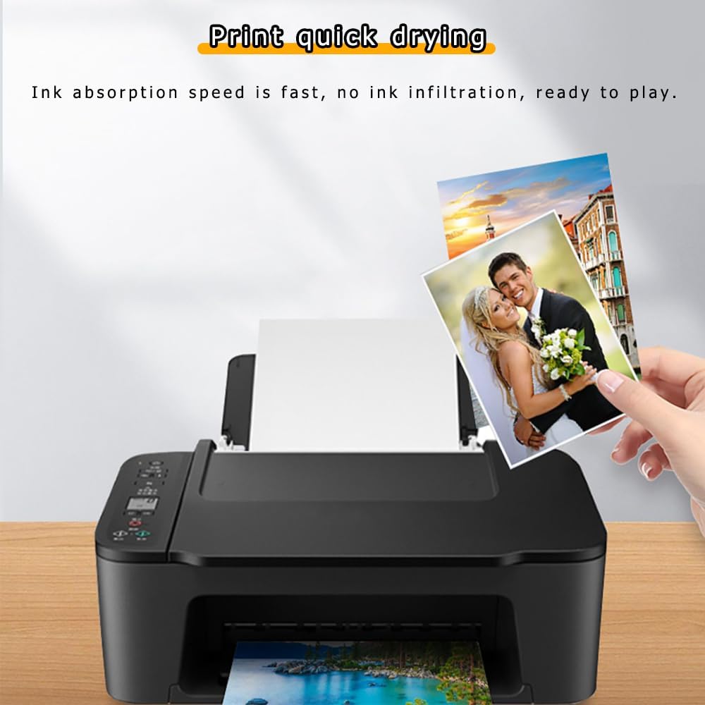200 hojas de papel fotográfico de 5 x 7 pulgadas, 5R 7.05 ozm, papel fotográfico de alta calidad brillante, suave, impermeable, papel fotográfico