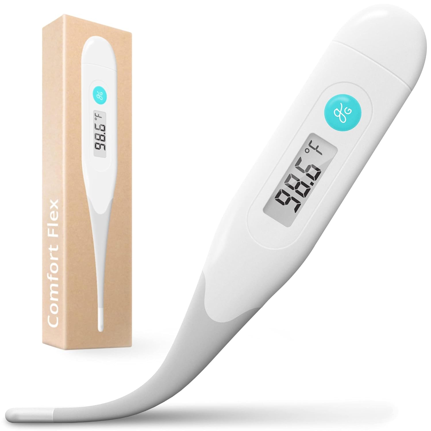 Greater Goods Termómetro oral digital un termómetro preciso con una punta flexible, mide fiebres rápidamente, para adultos y niños, diseñado en San