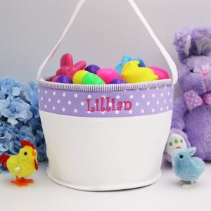 Cesta de Pascua personalizada suave y ligera (morado) Cesta de Pascua personalizada suave y ligera (morado)