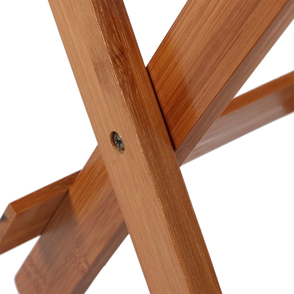 Taburete de asiento de bambú, compacto 11.2 x 7.7 x 12.4 in, taburete plegable de bambú, silla plegable de madera para usar en tu sala de estar,