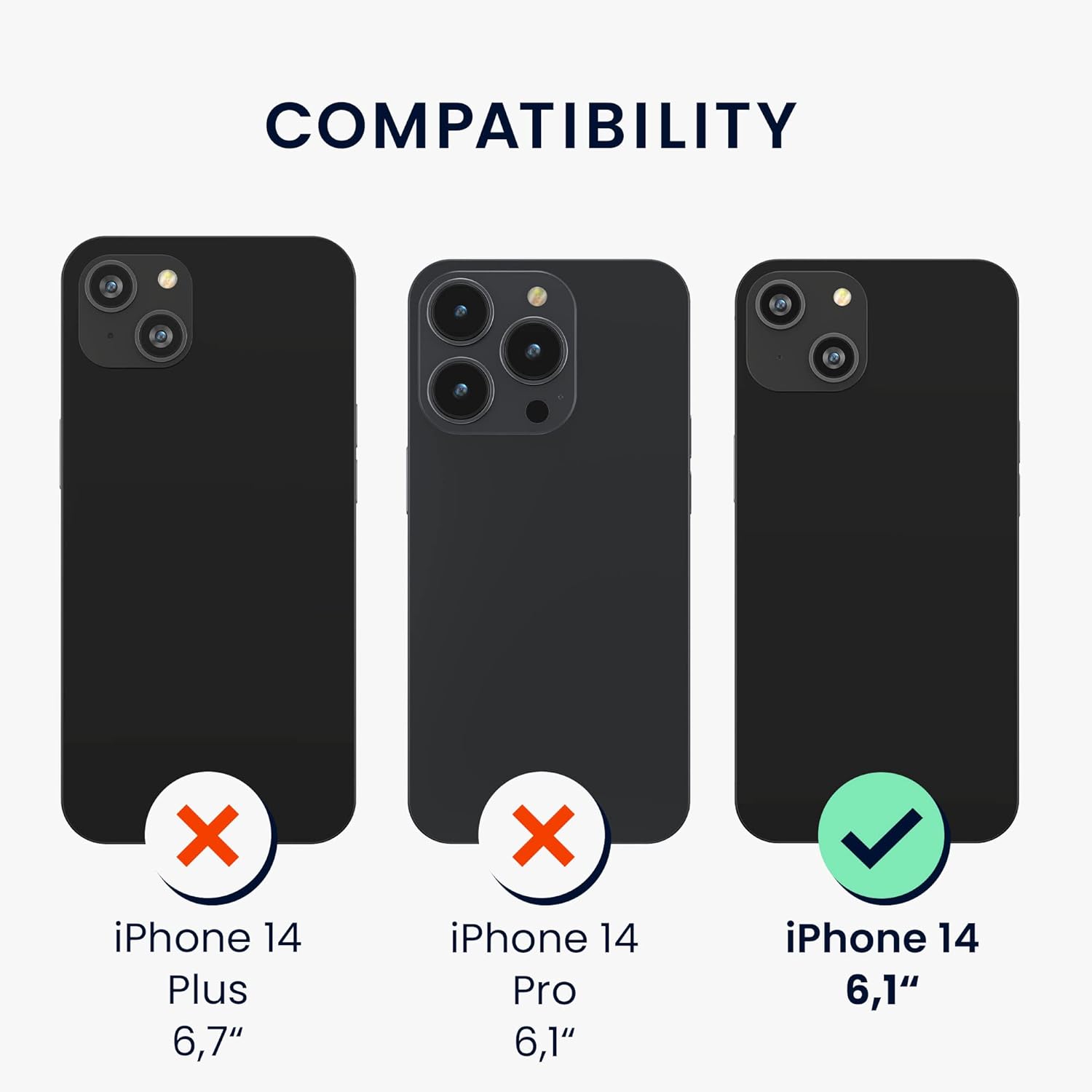kwmobile Juego de fundas transparentes 5 en 1 compatibles con Apple iPhone 14, incluye protectores de pantalla y cámara, transparente