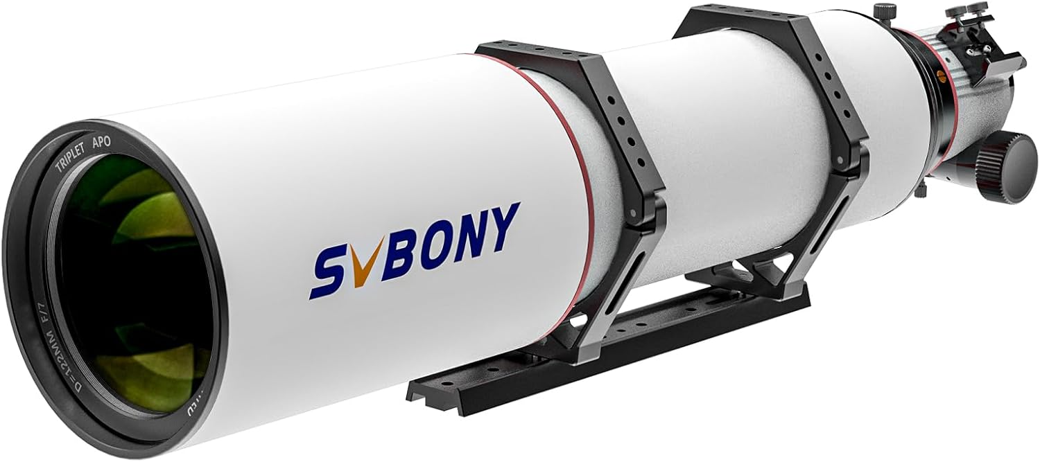 SVBONY Telescopio SV550 APO, telescopio refractor apocromático trillizo F7 de 4.803 in, telescopio astronómico profesional con cola de milano